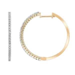 0.33ct Diamond Hoop Earrings In 9Ct Yellow Gold