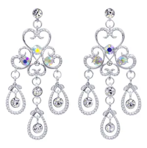 #15399 - Eduardian Crystal and AB Chandalier Earrings