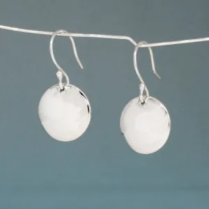Artemis - Disc Silver Earrings - Dangle