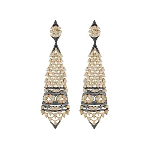 Etho Maria 13.23 CT Yellow Diamond and Platinum Elegance Dangle Earrings