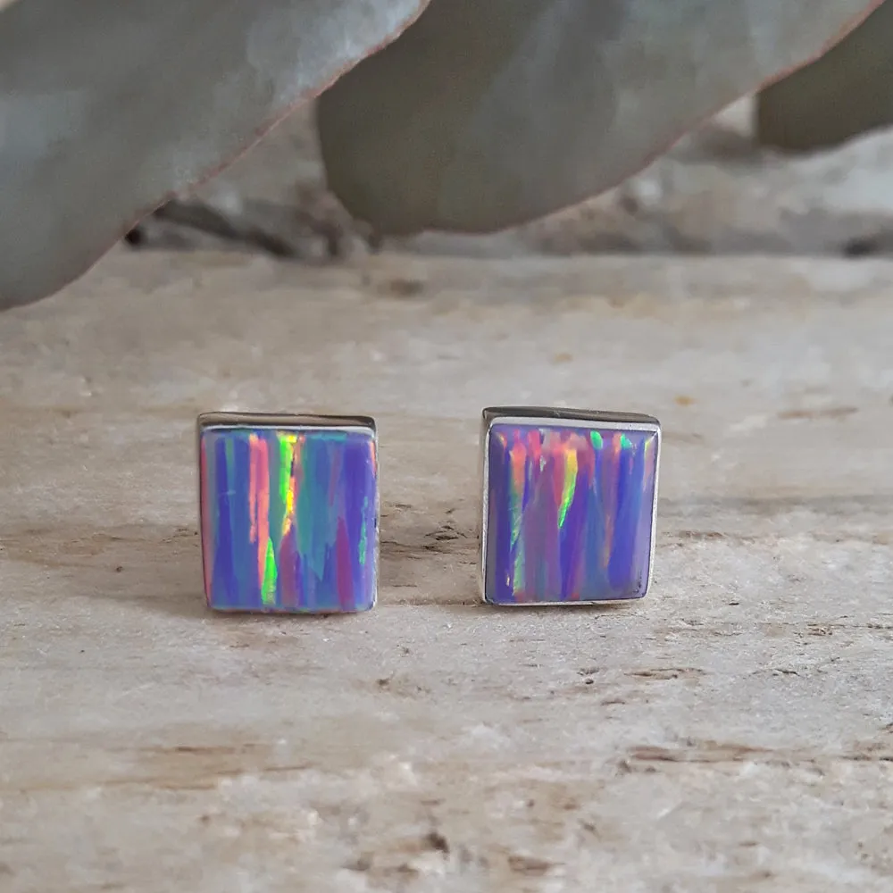 Flinder Lavender Square Stud Earrings