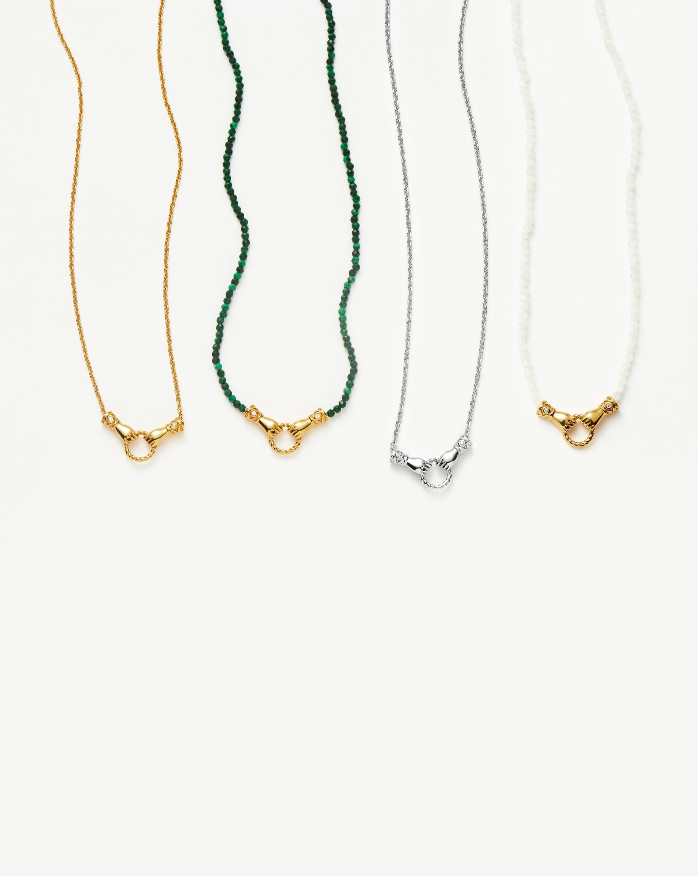 Harris Reed In Good Hands Mini Pendant Slider Necklace in Gold