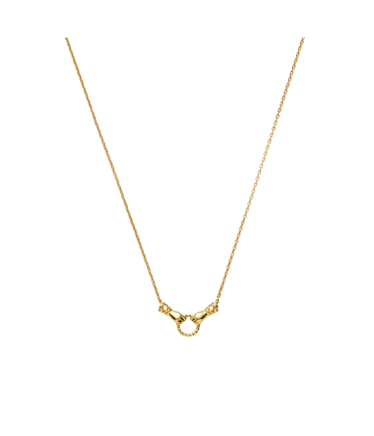 Harris Reed In Good Hands Mini Pendant Slider Necklace in Gold