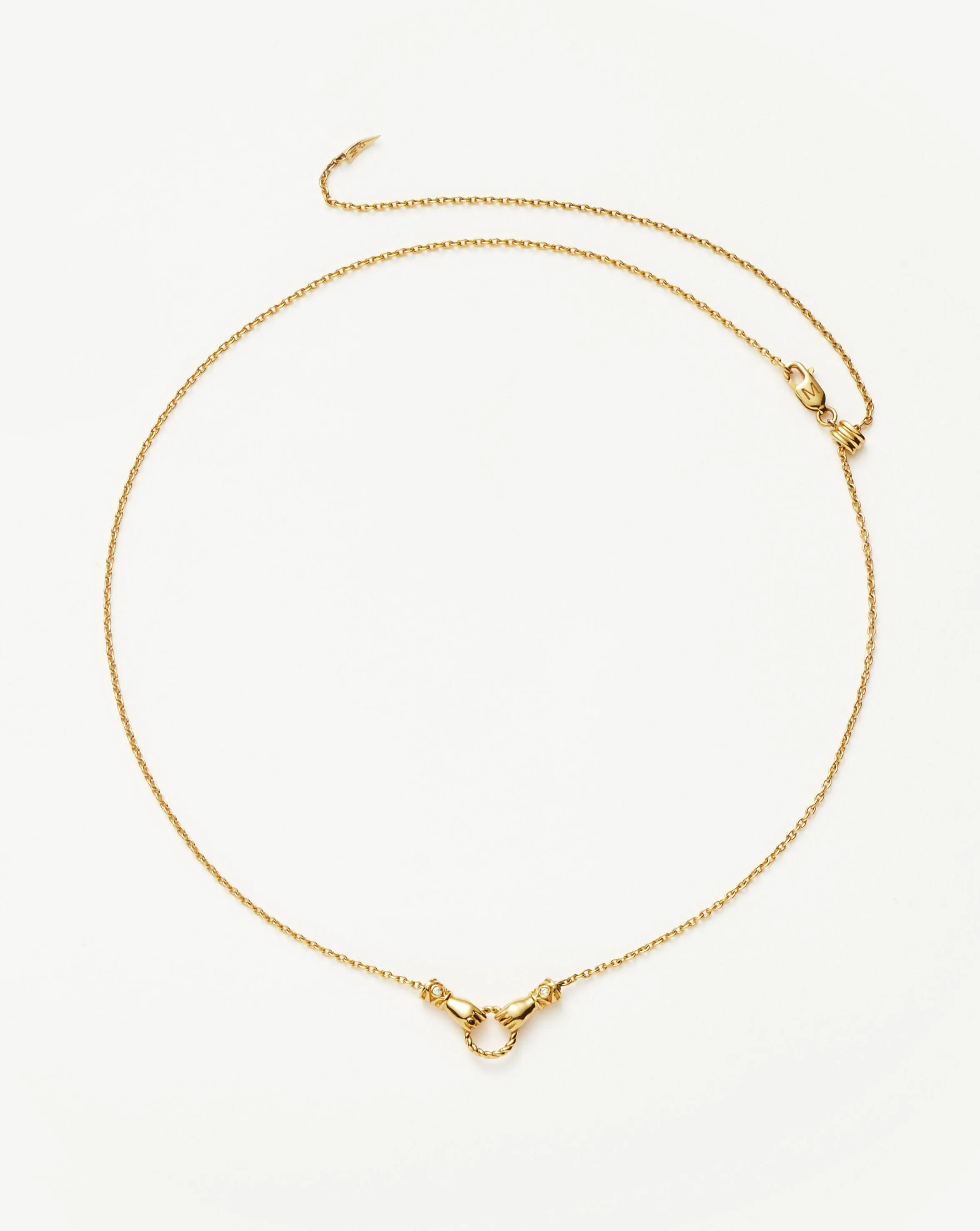 Harris Reed In Good Hands Mini Pendant Slider Necklace in Gold