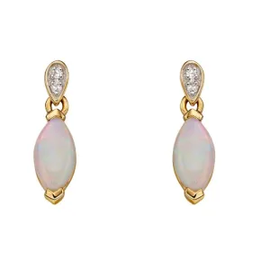 Milena Opal Drop Earrings with Diamond in 9ct Gold
