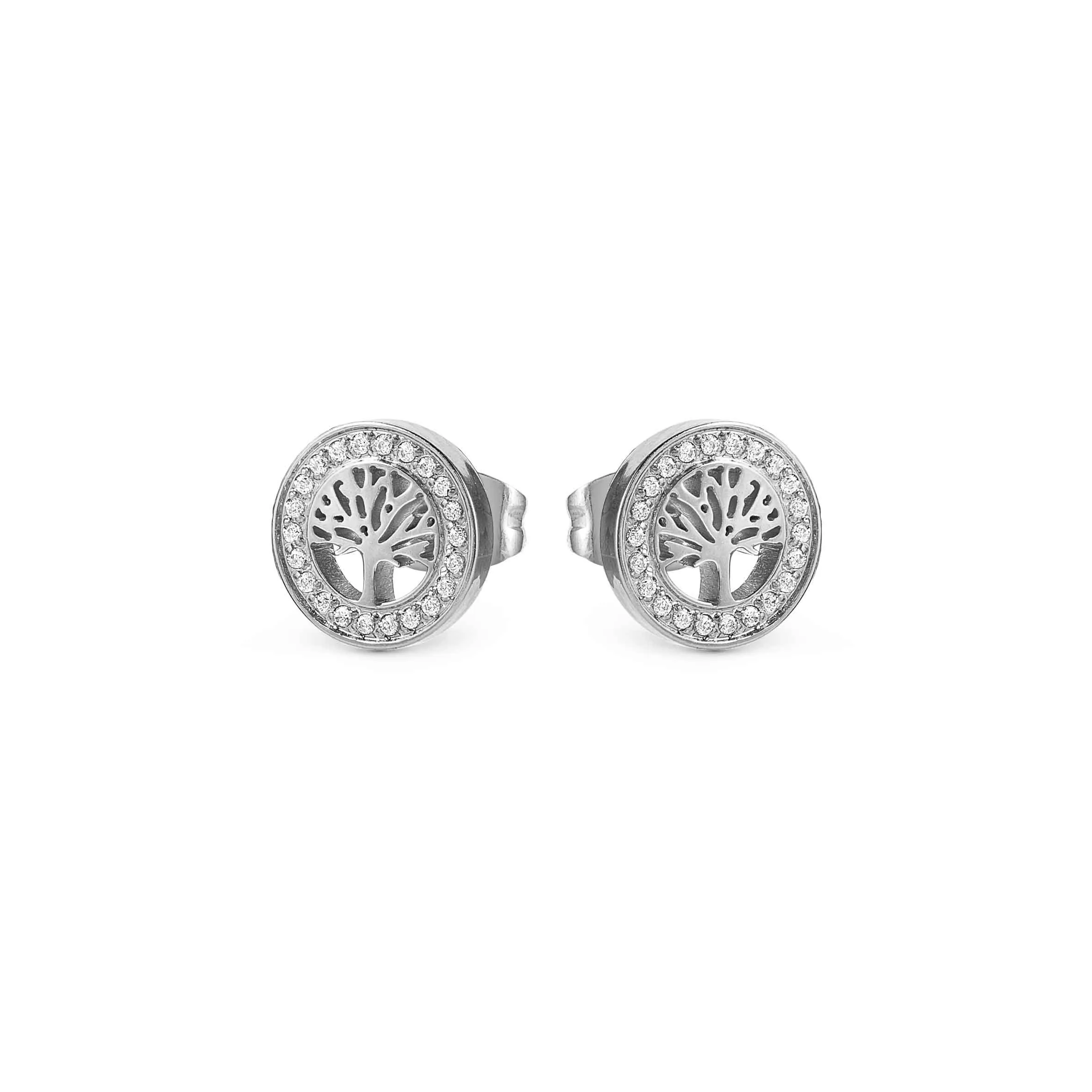 Soffio D'Amore Tree Of Life CZ Earrings - Silver - 134002/017