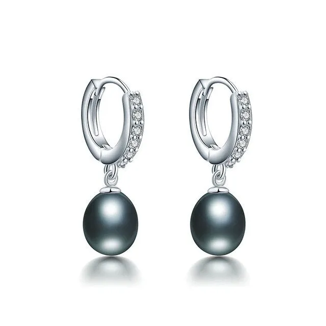 Super deal natural pearl earrings 925 Sterling Silver