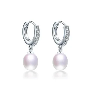 Super deal natural pearl earrings 925 Sterling Silver