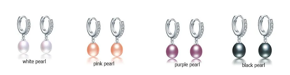 Super deal natural pearl earrings 925 Sterling Silver