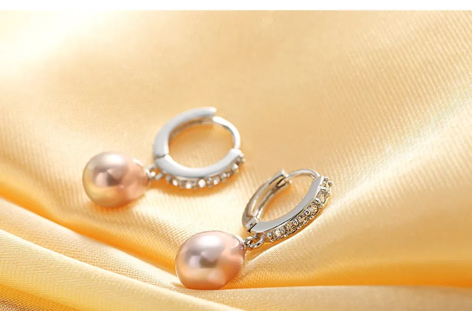 Super deal natural pearl earrings 925 Sterling Silver