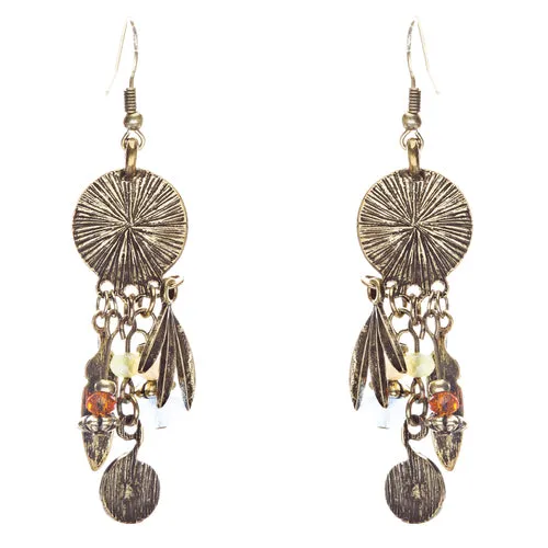 Tribal Fashion Captivating Long Drop Glass Beads Dangle Earrings E825 Multi
