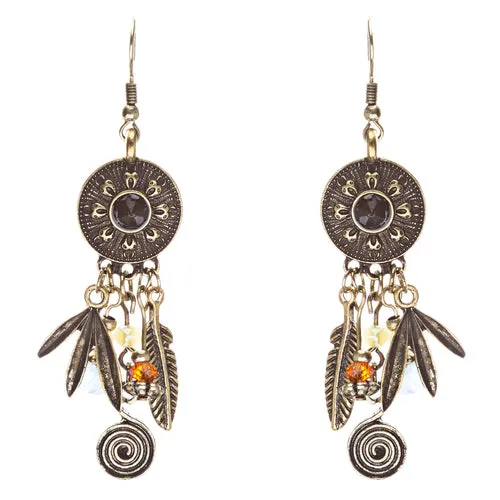Tribal Fashion Captivating Long Drop Glass Beads Dangle Earrings E825 Multi