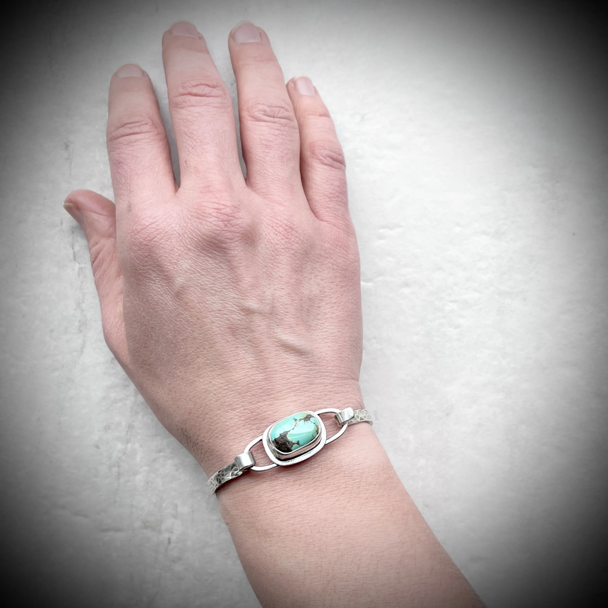 Turquoise Sterling Silver Bracelet | Genuine Natural Turquoise Cuff Bracelet